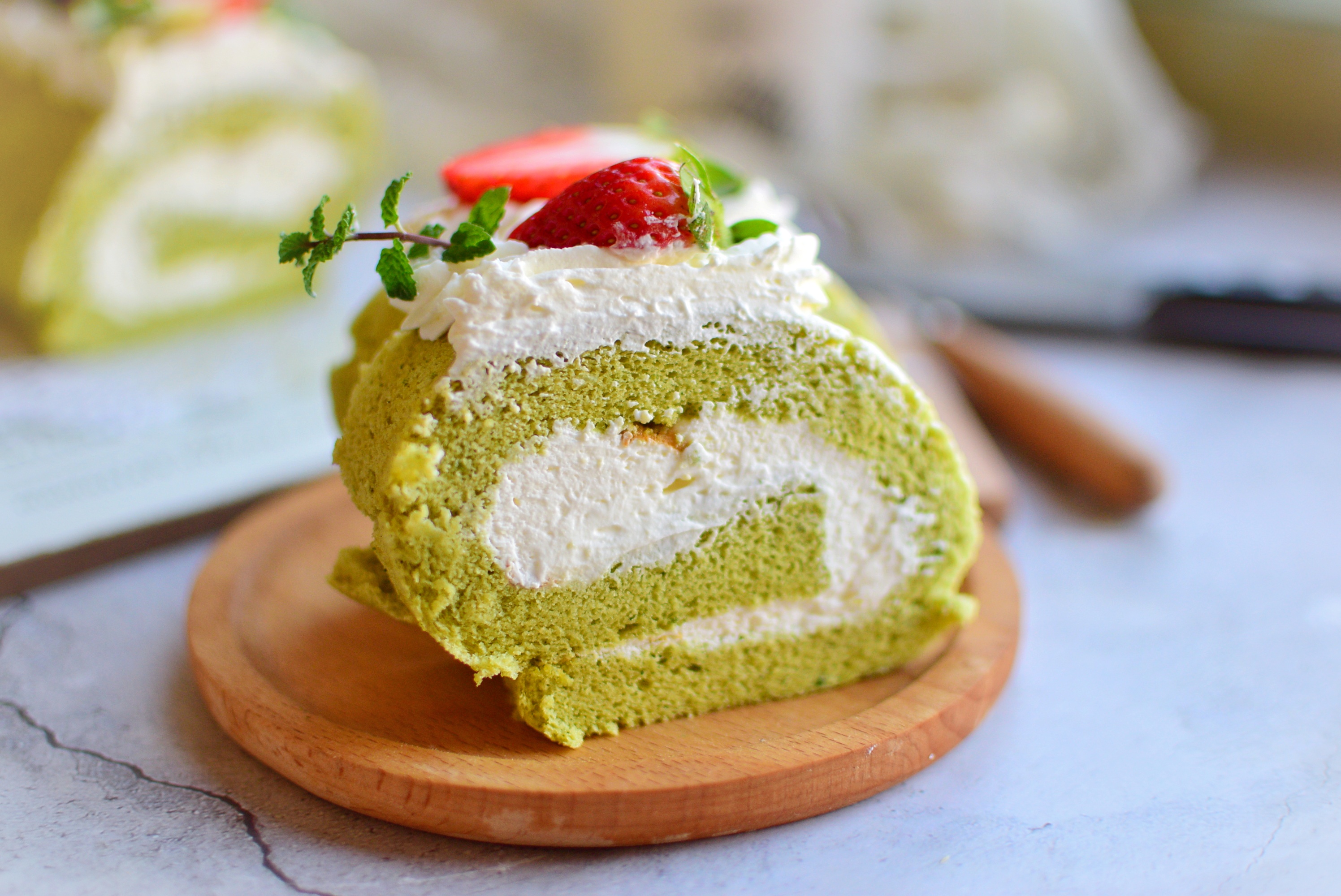 零失败的抹茶蛋糕卷,怎么卷都不开裂