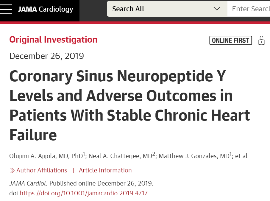 jama:科學家發現心衰患者特殊標誌物,或可預測1-3年內死亡風險