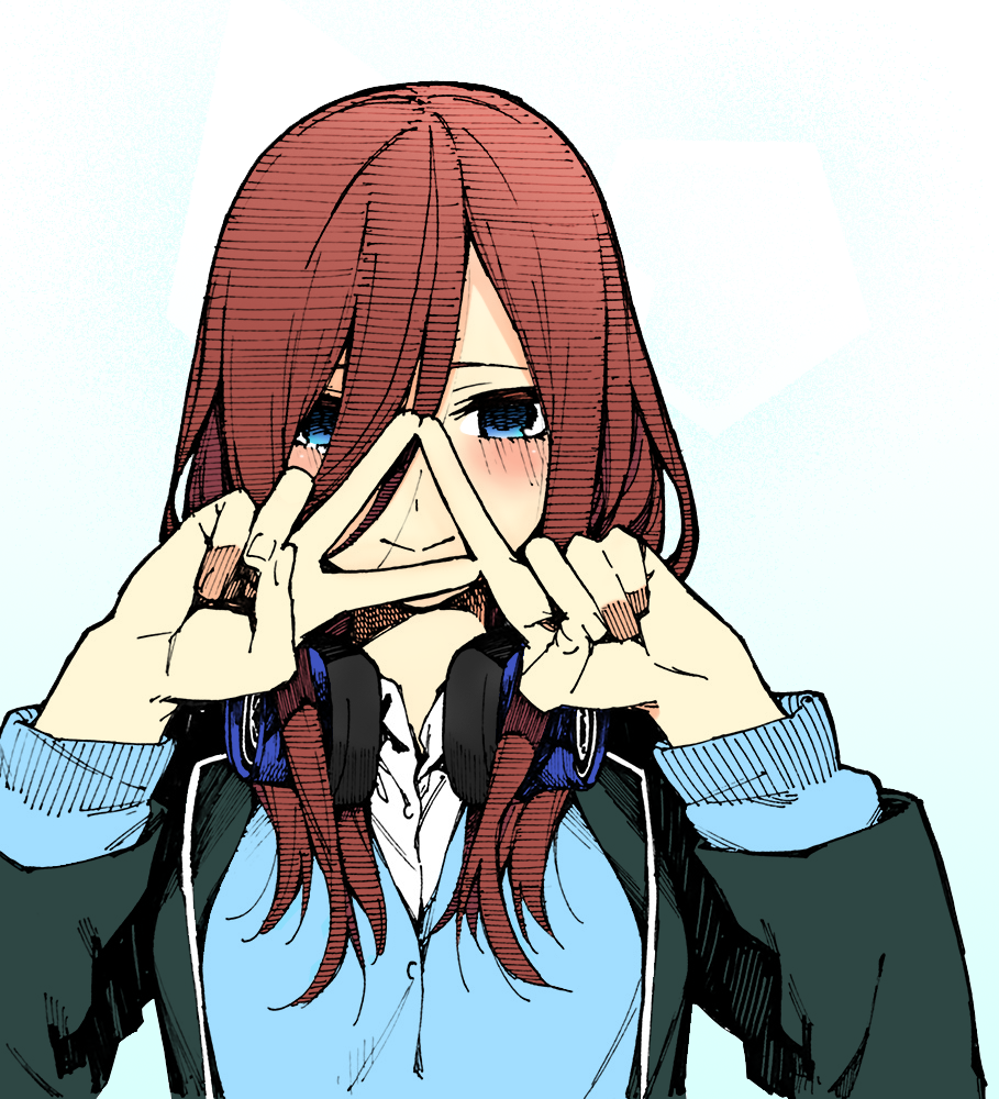 可爱和漂亮的"中野三玖"的插画壁纸,值得收藏