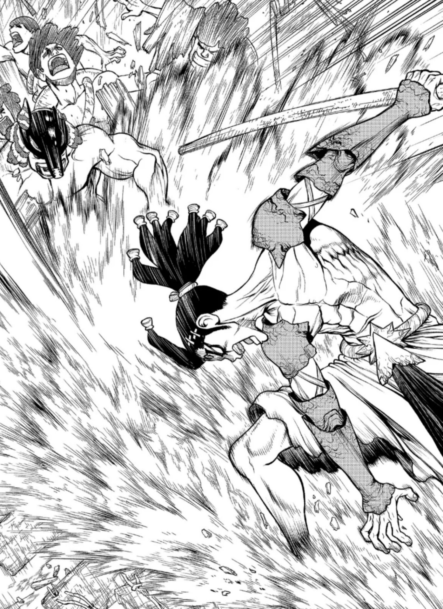 漫画《石纪元》石神村与石化王国最强战力对决,百舌比琥珀更厉害