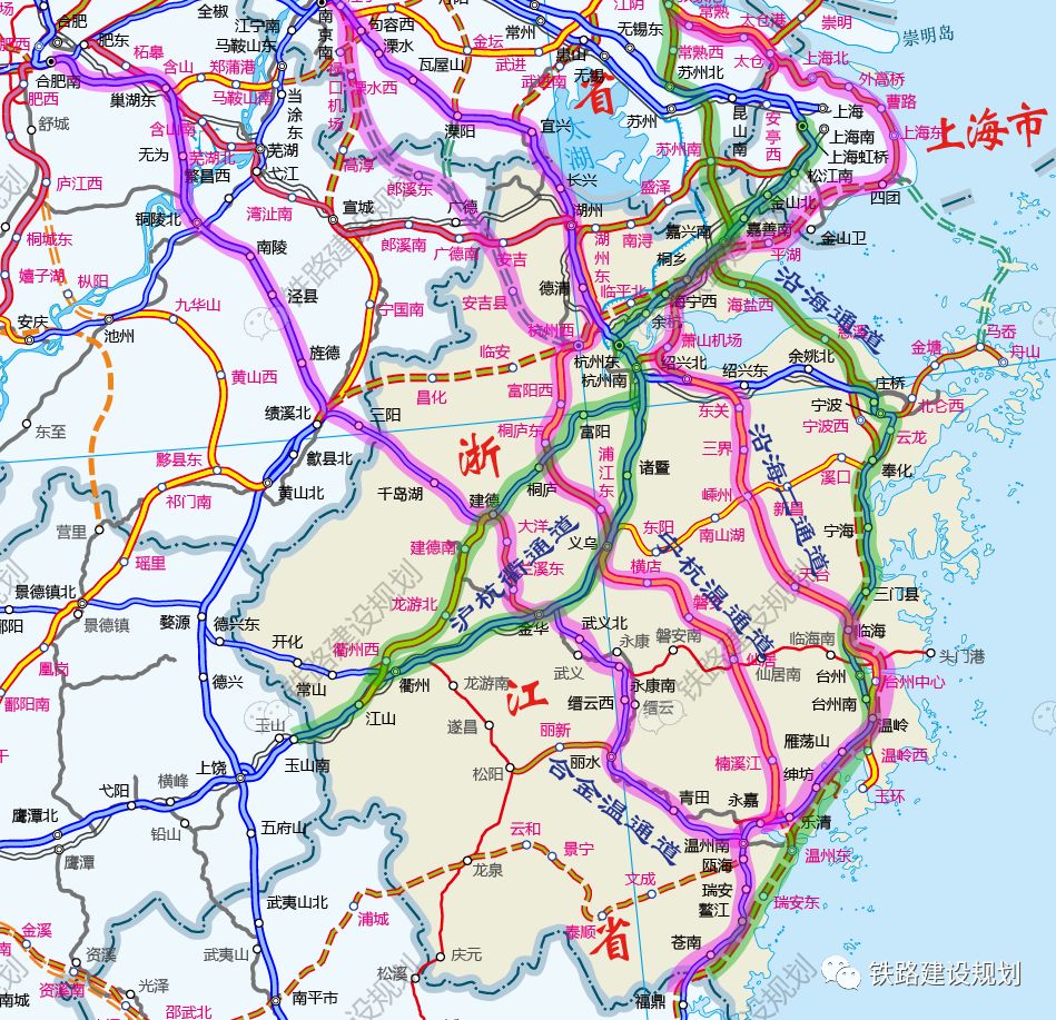 浙江省铁路网中长期布局规划:将构建"五纵五横"十条客运通道