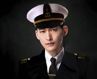 从照片上看,饰演邮轮船长丁凯的张翰身穿制服,简直帅翻天!