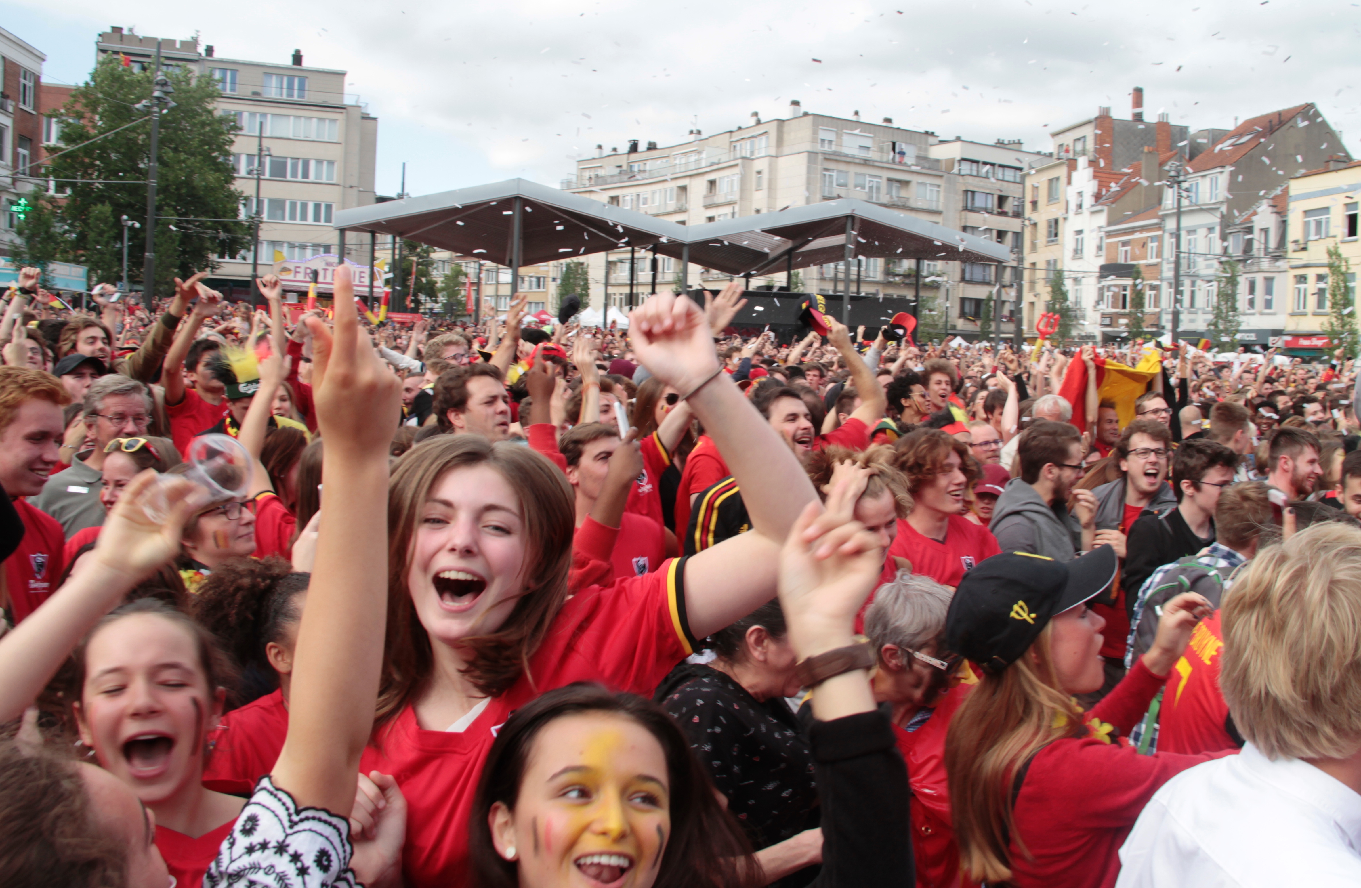 比利时球迷庆祝球队获胜(3)