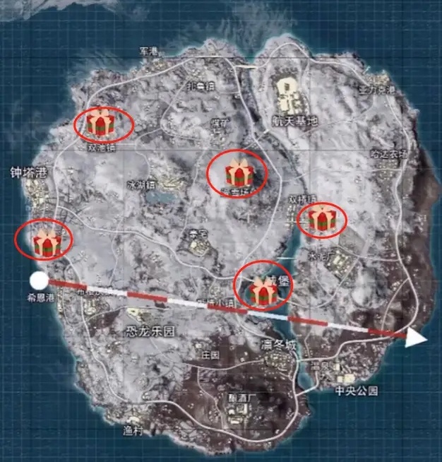 《刺激战场》维寒迪5个圣诞树刷新点曝光,落地就能拿awm!