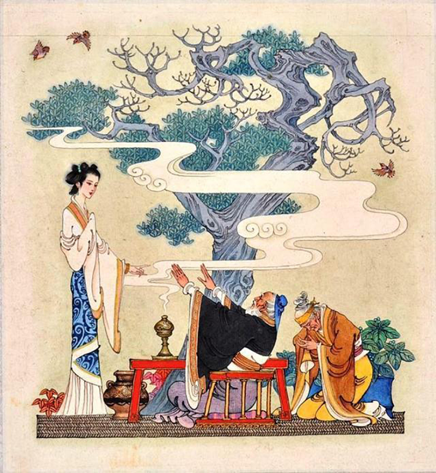 养眼!连环画《李寄斩蛇》,国画名家项维仁工笔重彩版