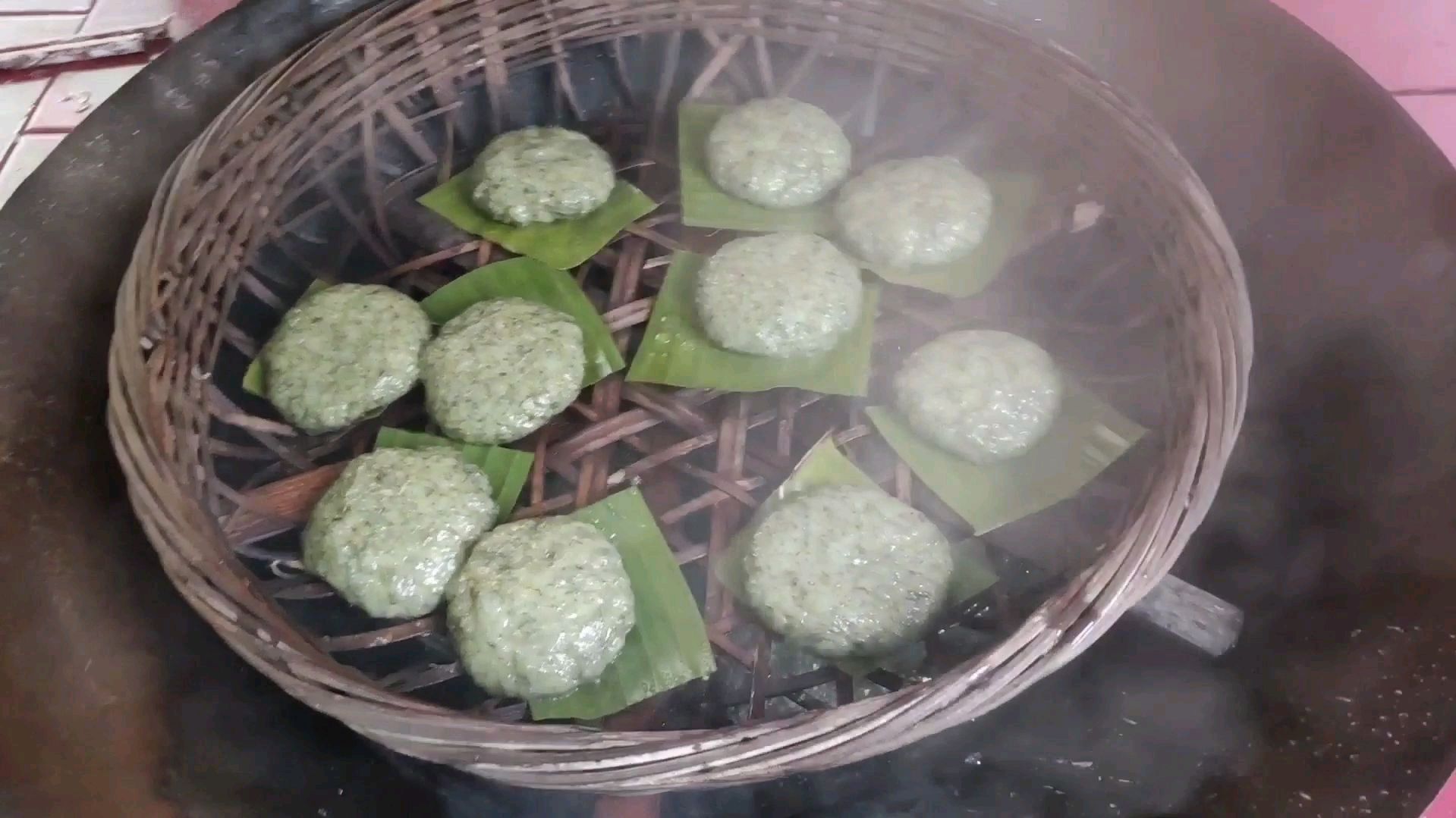 艾草糍粑制作全过程,熟悉家乡味,满满的乡情