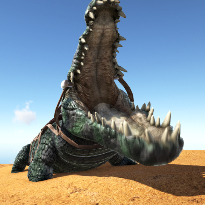 方舟生存进化:高质量附加生物恐鳄,完美诠释什么叫做血盆大口!