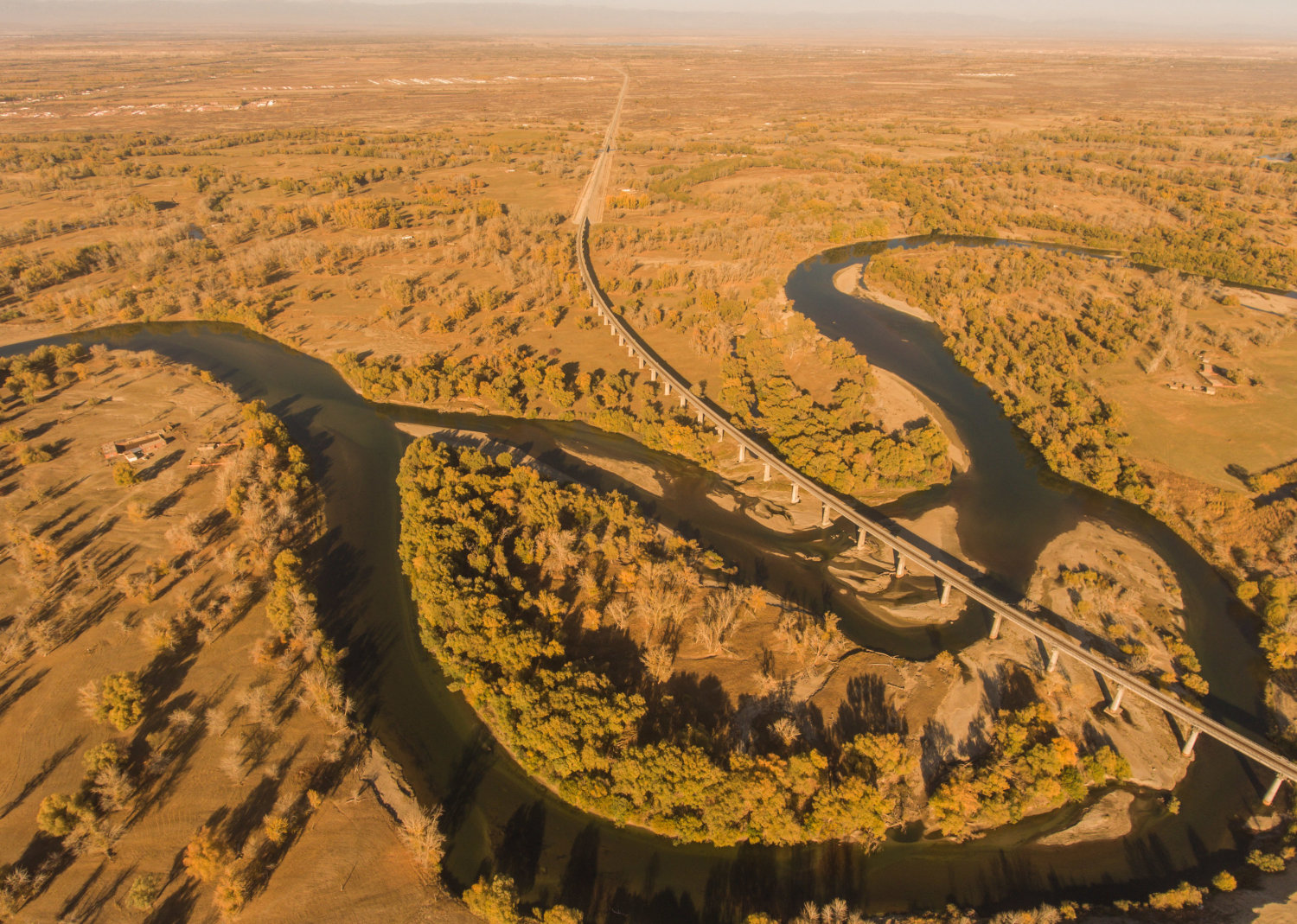 新疆额尔齐斯河:寒露将至秋景依旧坚挺,五彩斑斓的原始画卷