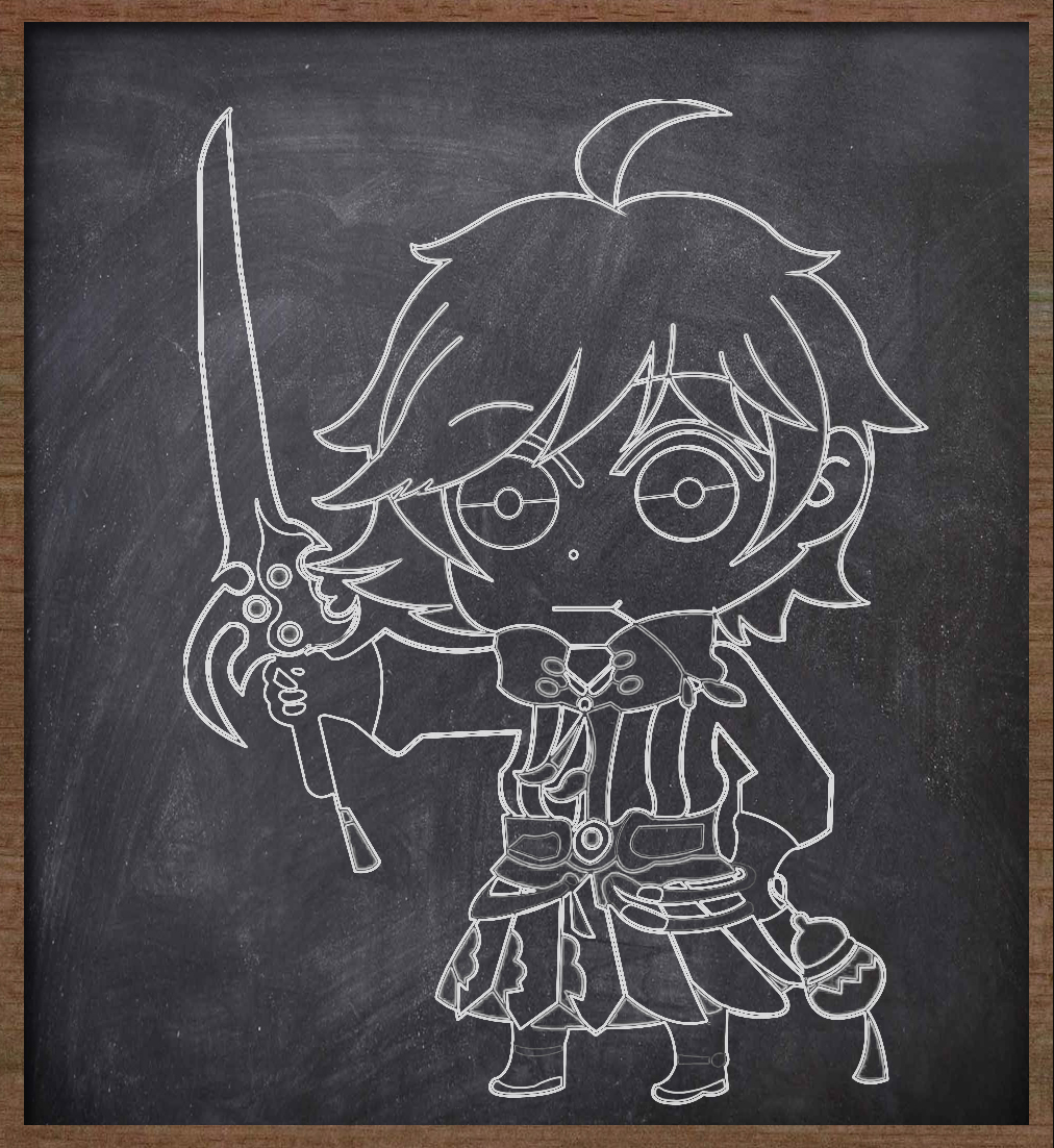 ps教程:简单几步操作,将动漫人物制作成黑板上简笔画效果