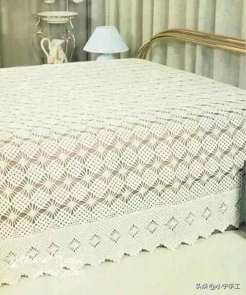 一线连床单,用这个花样钩围巾也美美的