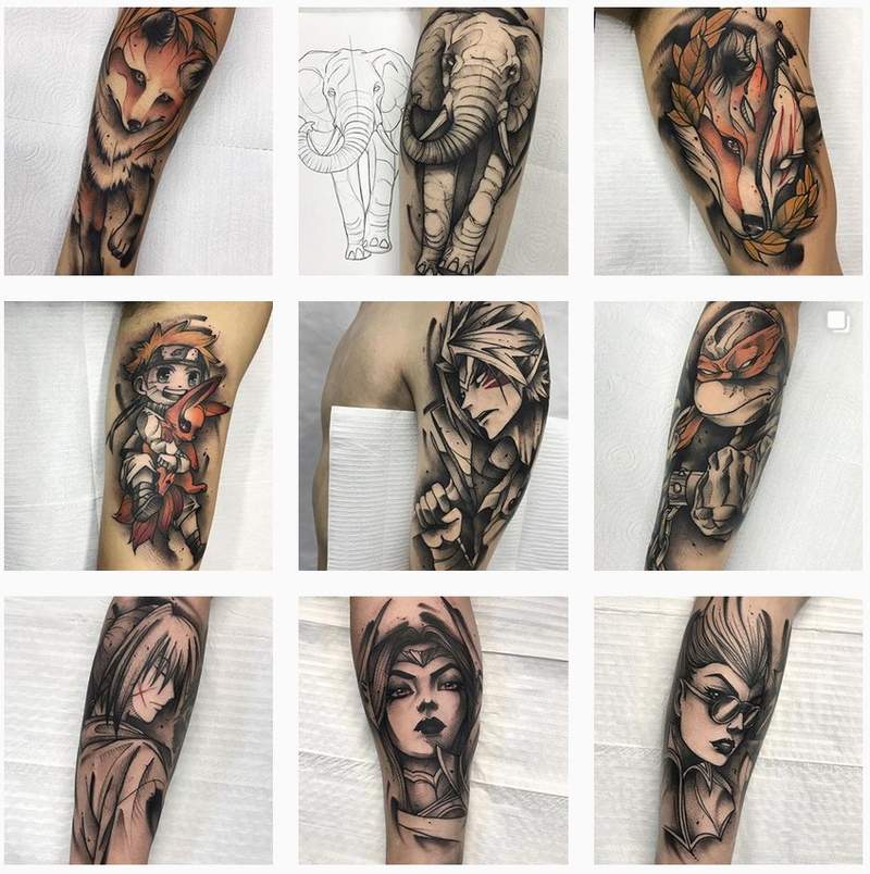 超狂动漫刺青,感觉这么帅的手臂露出来买奶茶都能便宜五块钱