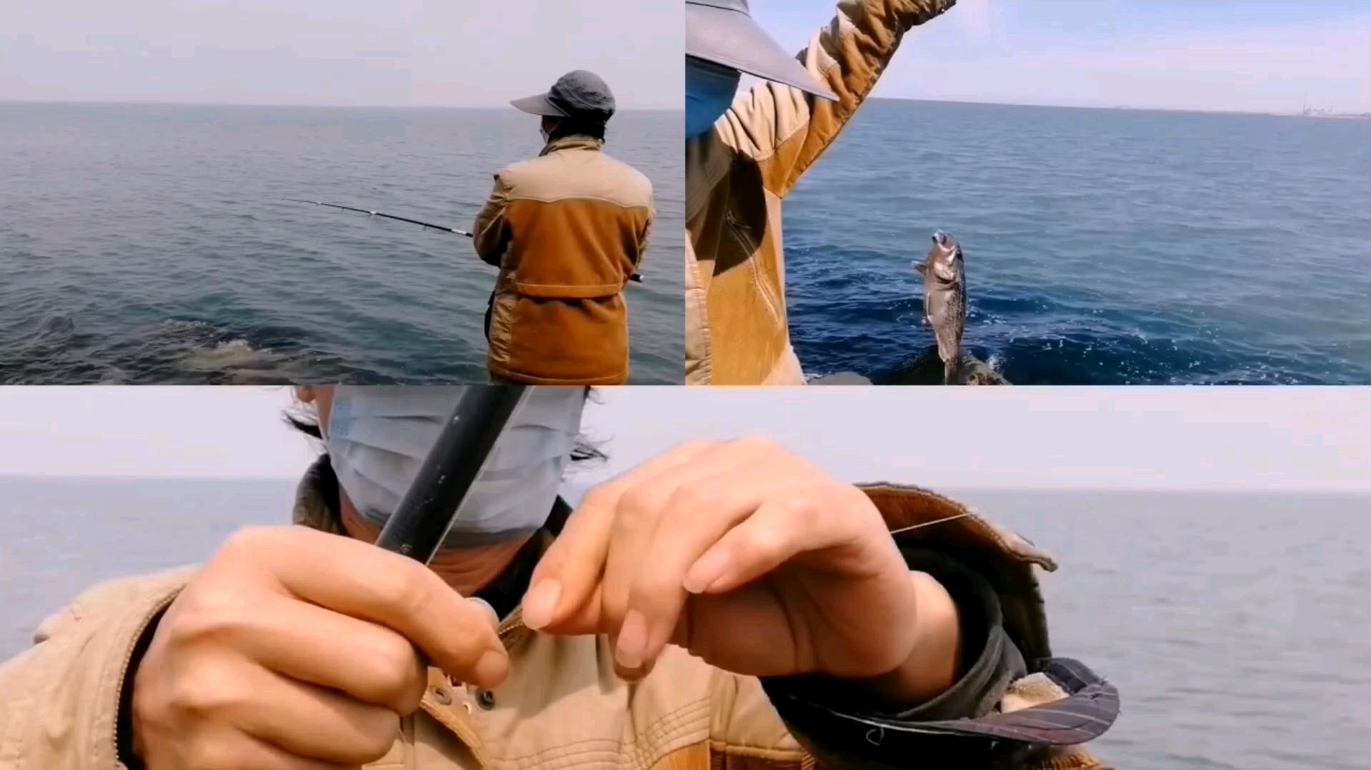 海钓黑头鱼,用石头打窝效果这么好,原来是这么回事