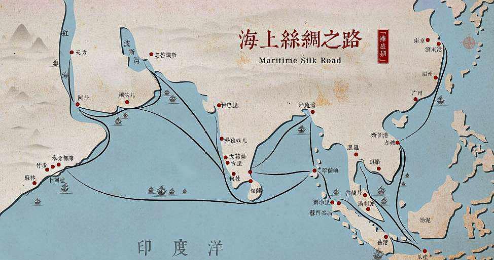 海上丝绸之路线路图图片
