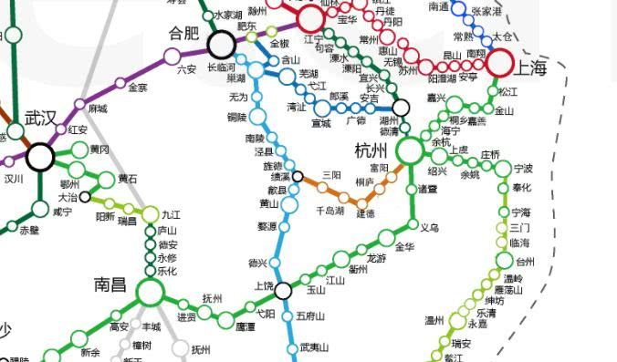 杭黄高铁线路图高清图片