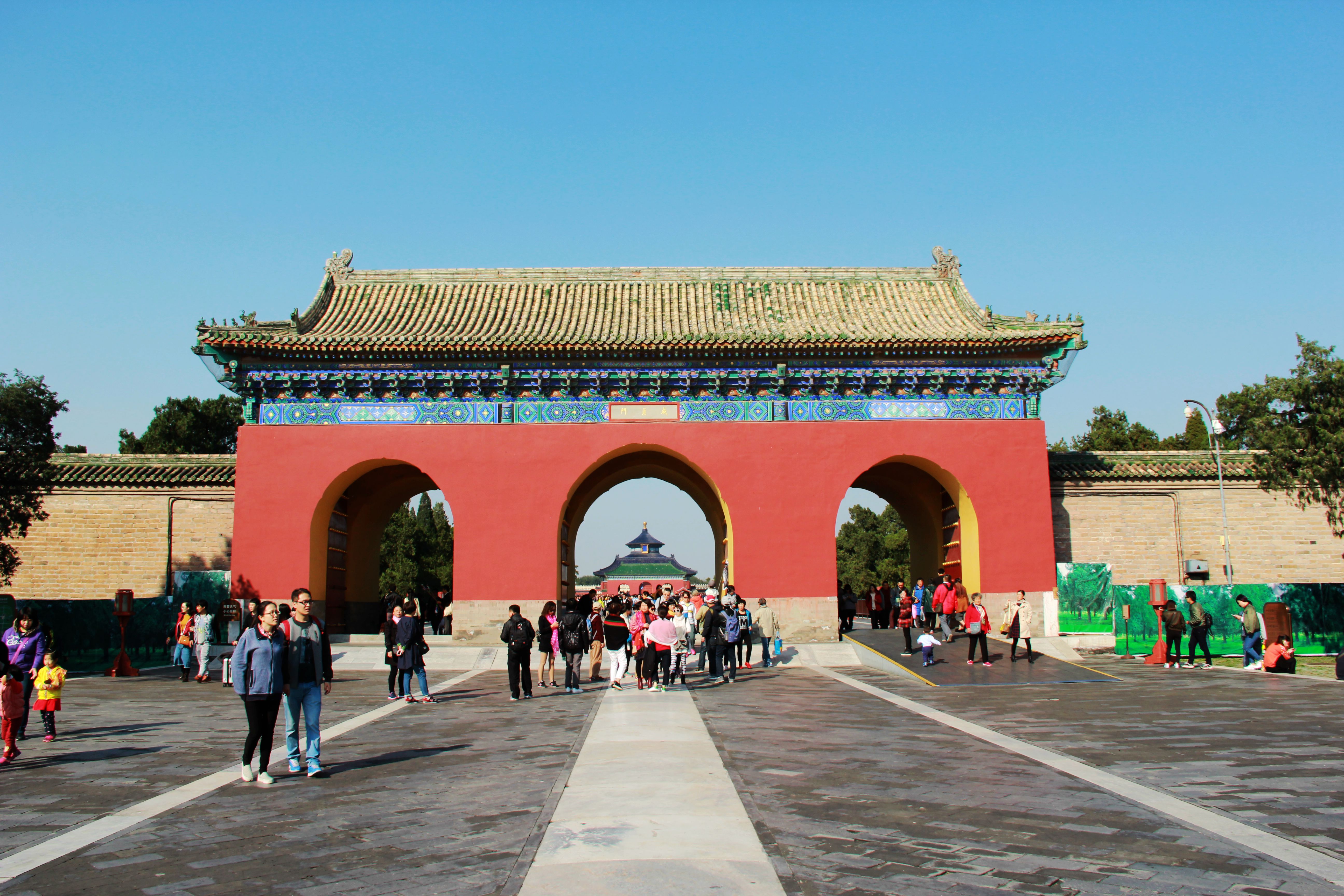 中国5a级旅游景区和世界文化遗址的北京天坛公园美景