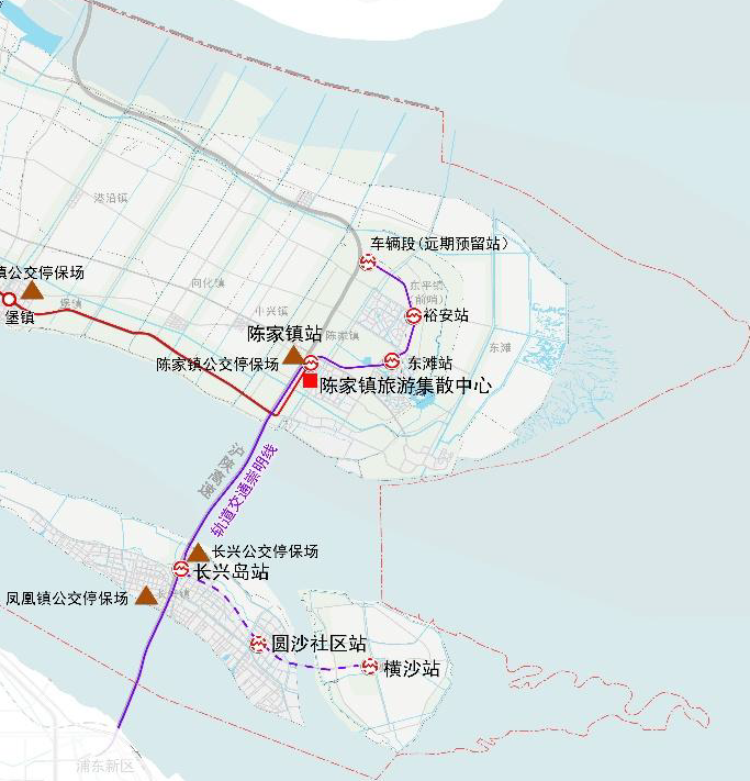 洞悉崇明区陈家镇交通枢纽位置:与上海轨道交通崇明线