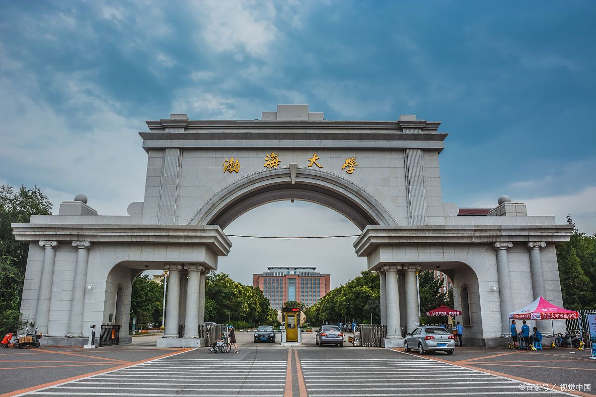 锦州渤海大学晚上西门图片