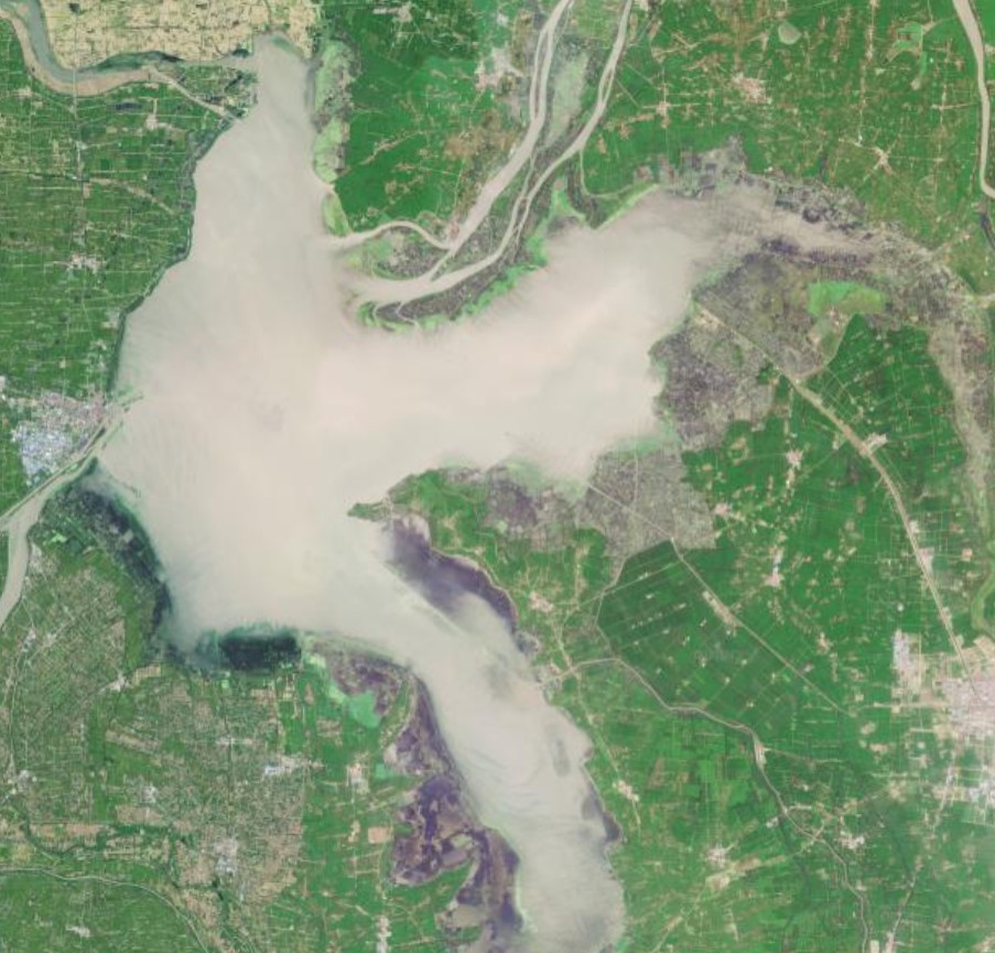 洪泽湖卫星地图图片