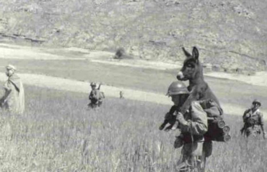 罕见老照片:鬼子光膀子拿大刀耀武扬威,士兵背着一头驴上战场