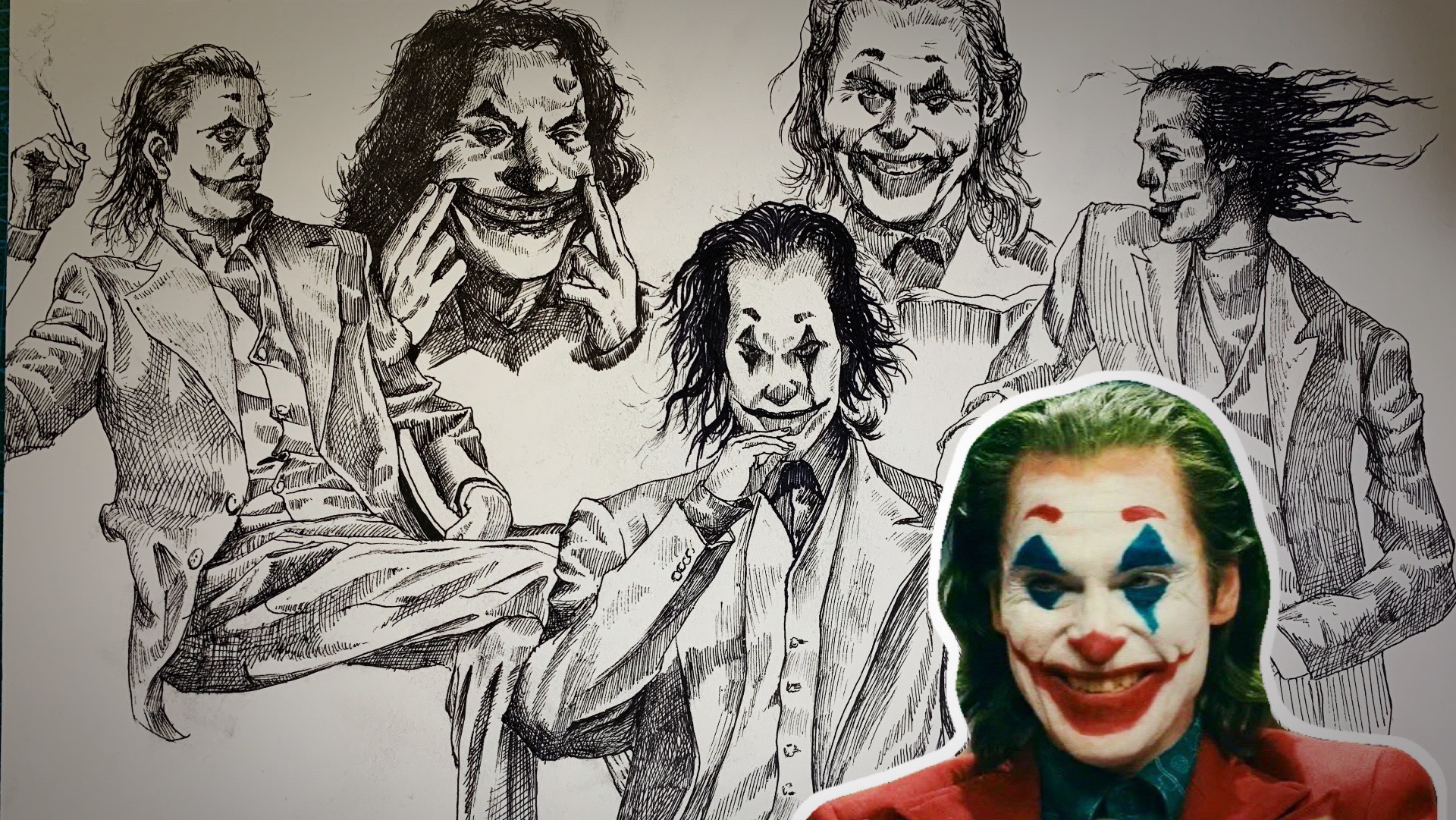 在一张纸上也能引爆你的燃点,手绘电影小丑全过程