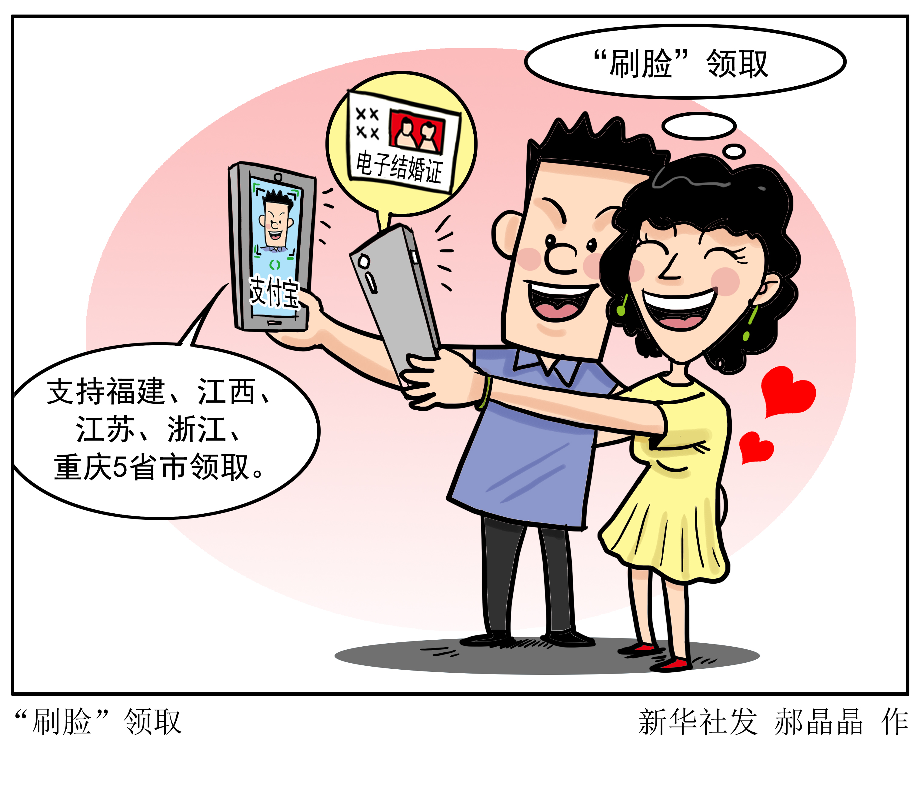 (图表·漫画)「社会」"刷脸"领取