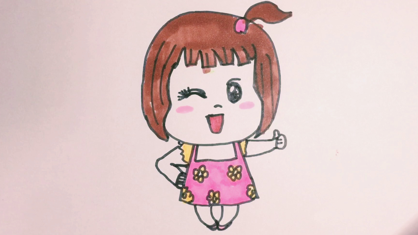 美术绘画教程,简笔画教你画卡通Q版美少女