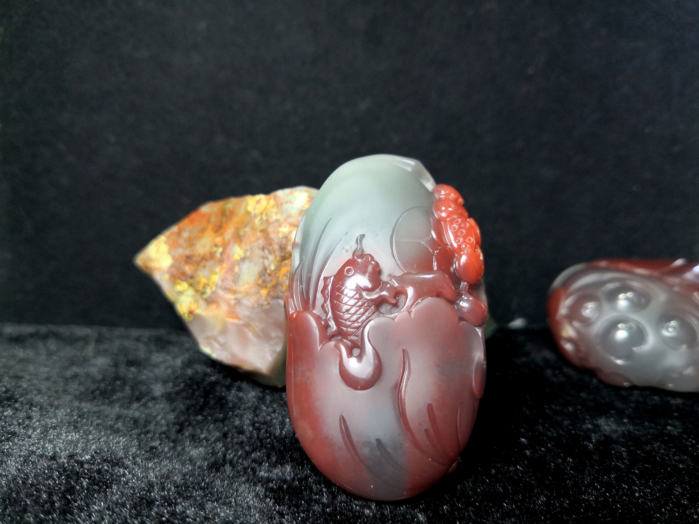 紫玉玛瑙精品【年年有余】挂坠