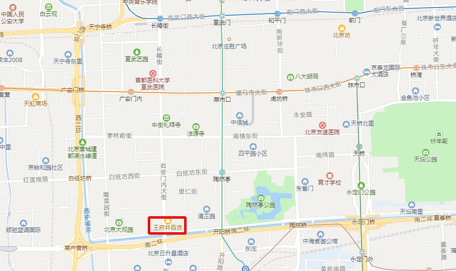 北京王府井地图位置图片