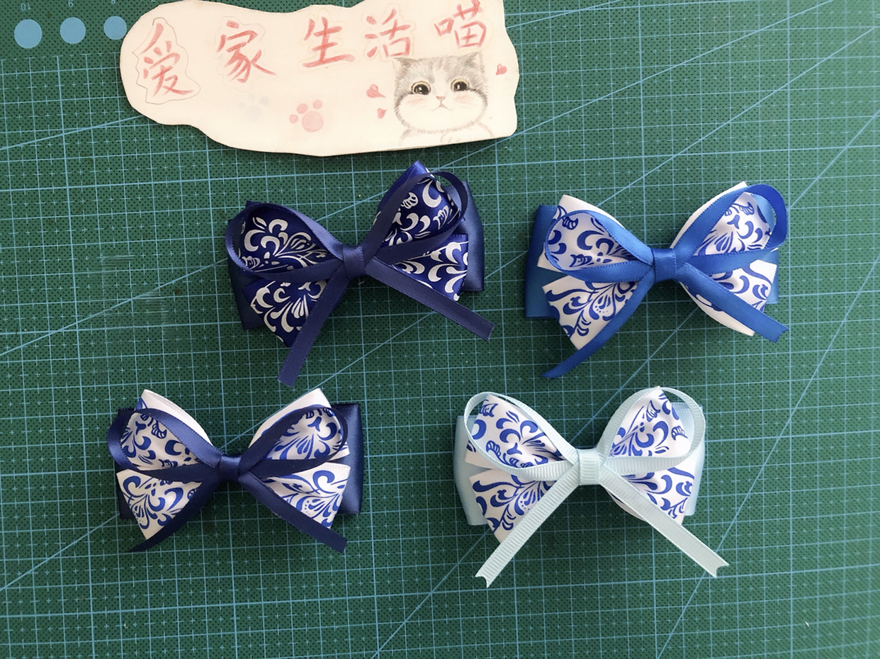 青花瓷蝴蝶结,中国风的蝴蝶结搭配丸子头才叫漂亮