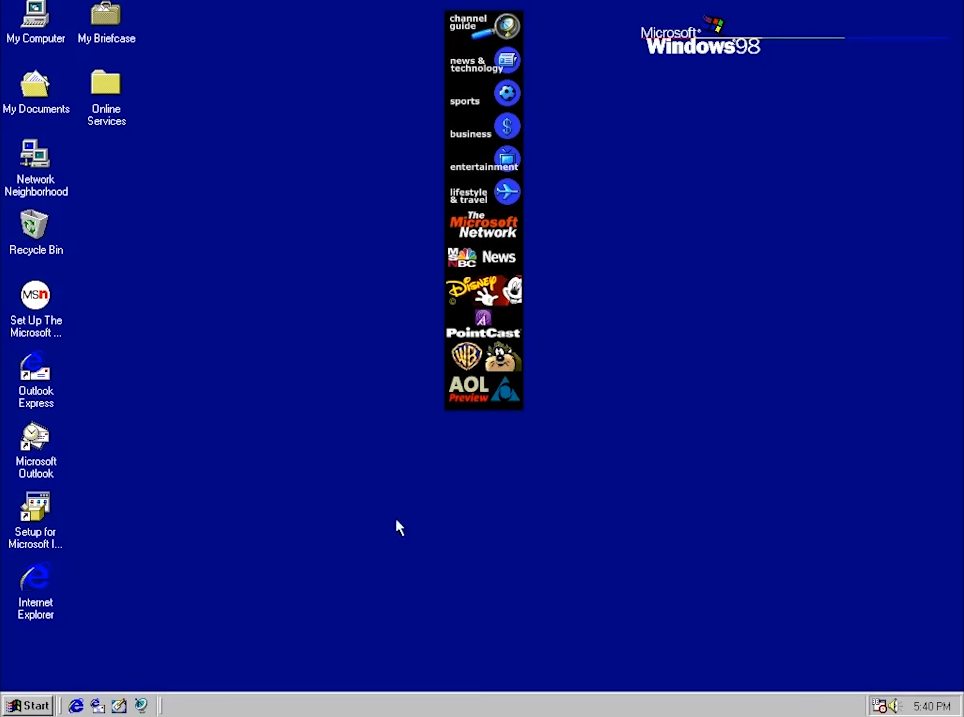 独孤求败的开始 发布时间:1996年8月24日 windows98 发布时间:1998年6