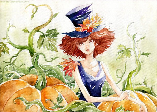 精美的日系风格水彩插画,图二可是鲁迅笔下的"少年闰土"?