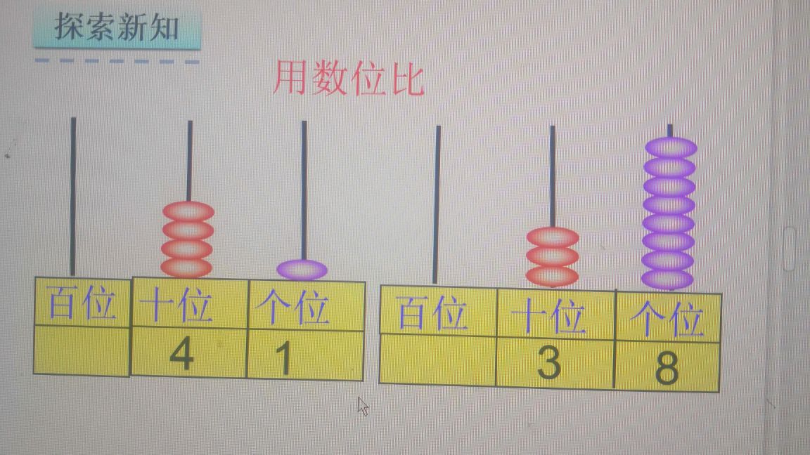 [图]停课也能学,一年级下册数学微课:大小的比较