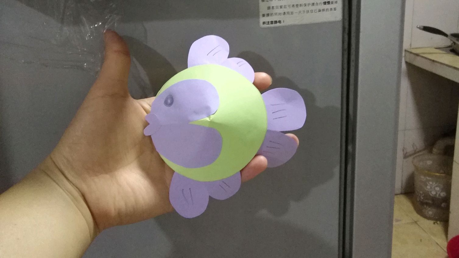 手工折纸～大头鱼,简单可爱的小鱼
