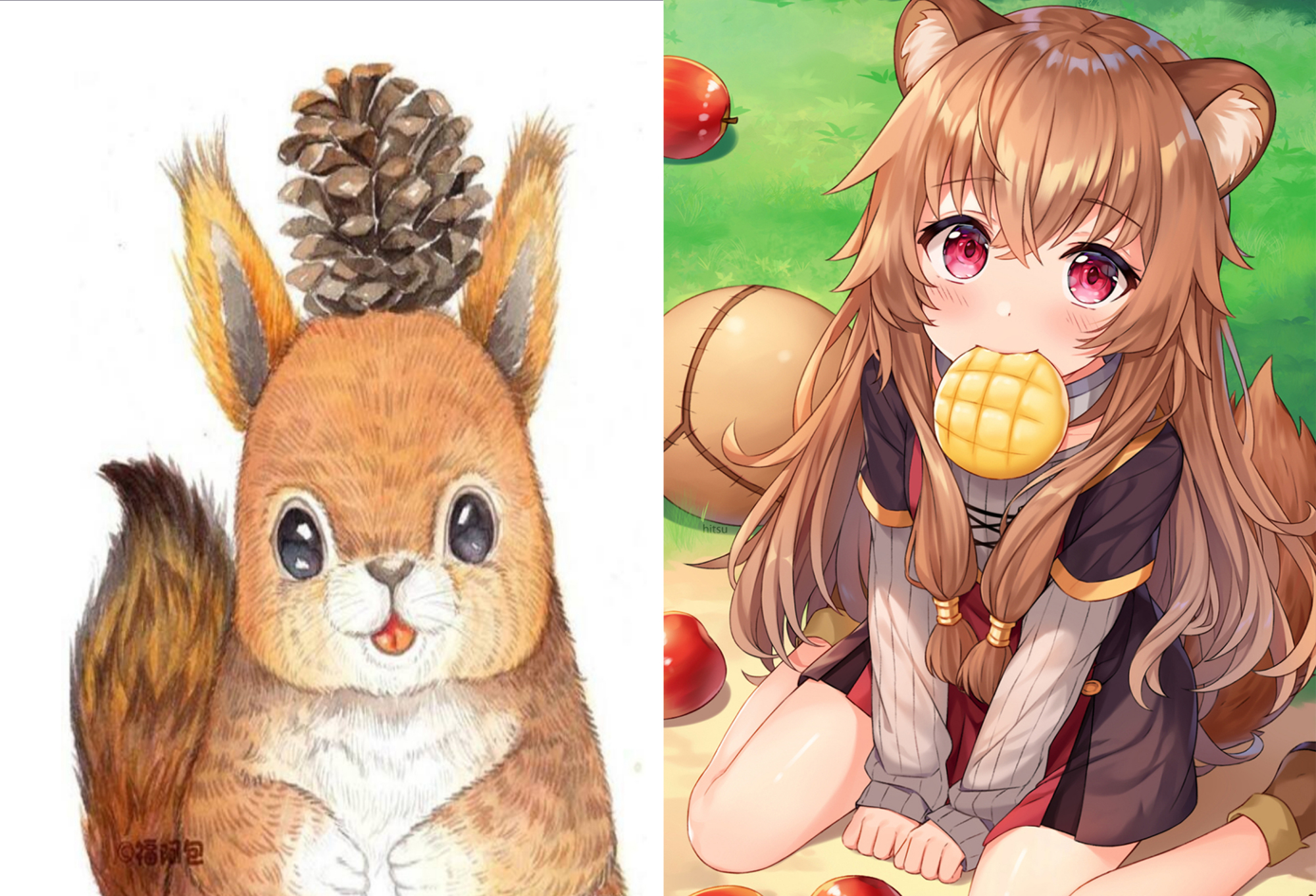 小动物拟人来了,圆滚滚变萌妹子,胖企鹅喝果汁,蓝猫女仆很可爱