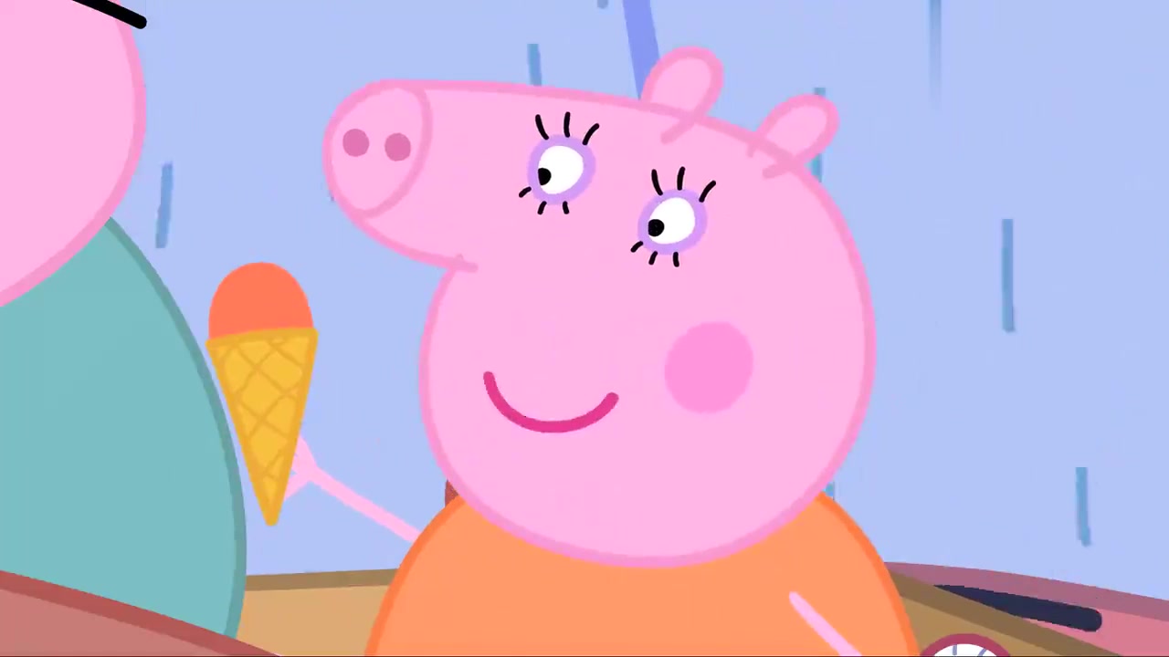 动漫壁纸:猪爸爸买了大家喜欢的颜色的冰淇淋,真好吃!