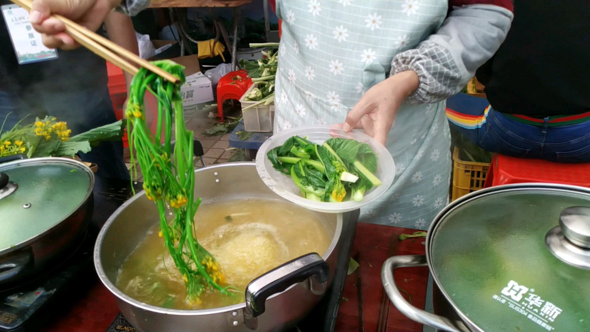 增城菜心美食节,现场演示,迟菜心的最简单吃法