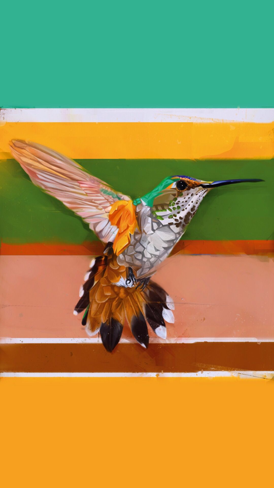 超美油画壁纸欣赏:蜂鸟