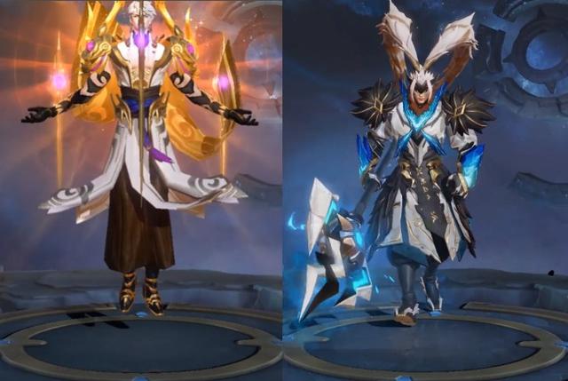 相关特效,分别为嬴政的白昼王子,吕布的猎兽之王,干将莫邪的冰雪皮肤