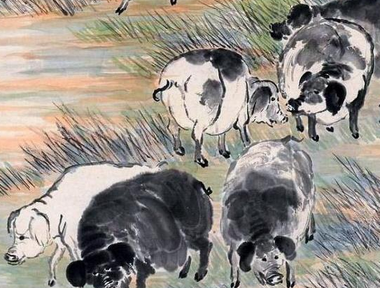 同样是画猪,齐白石作品卖高价,远超此人作品13倍,寓意却占下风