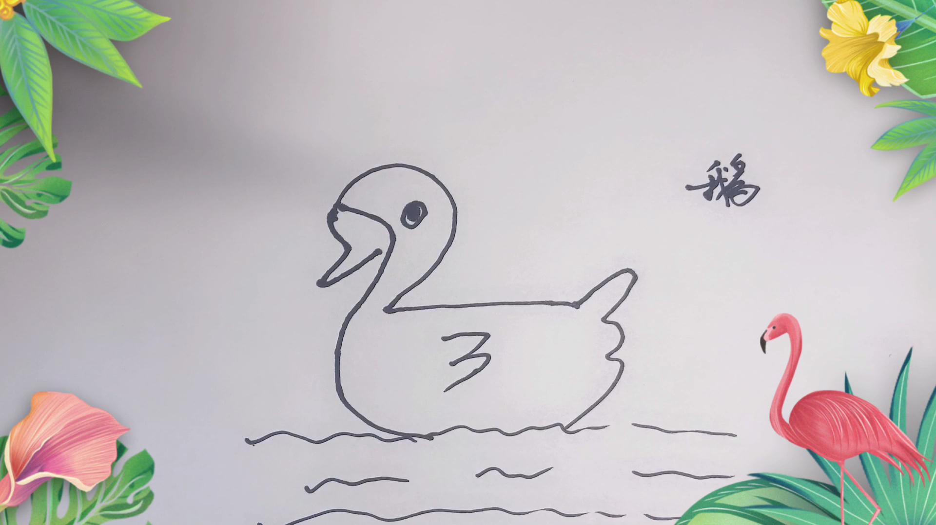 简笔画,用2画鹅的方法。学会的小朋友记得动手画起来!