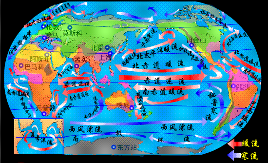 世界洋流模式分布简图图片