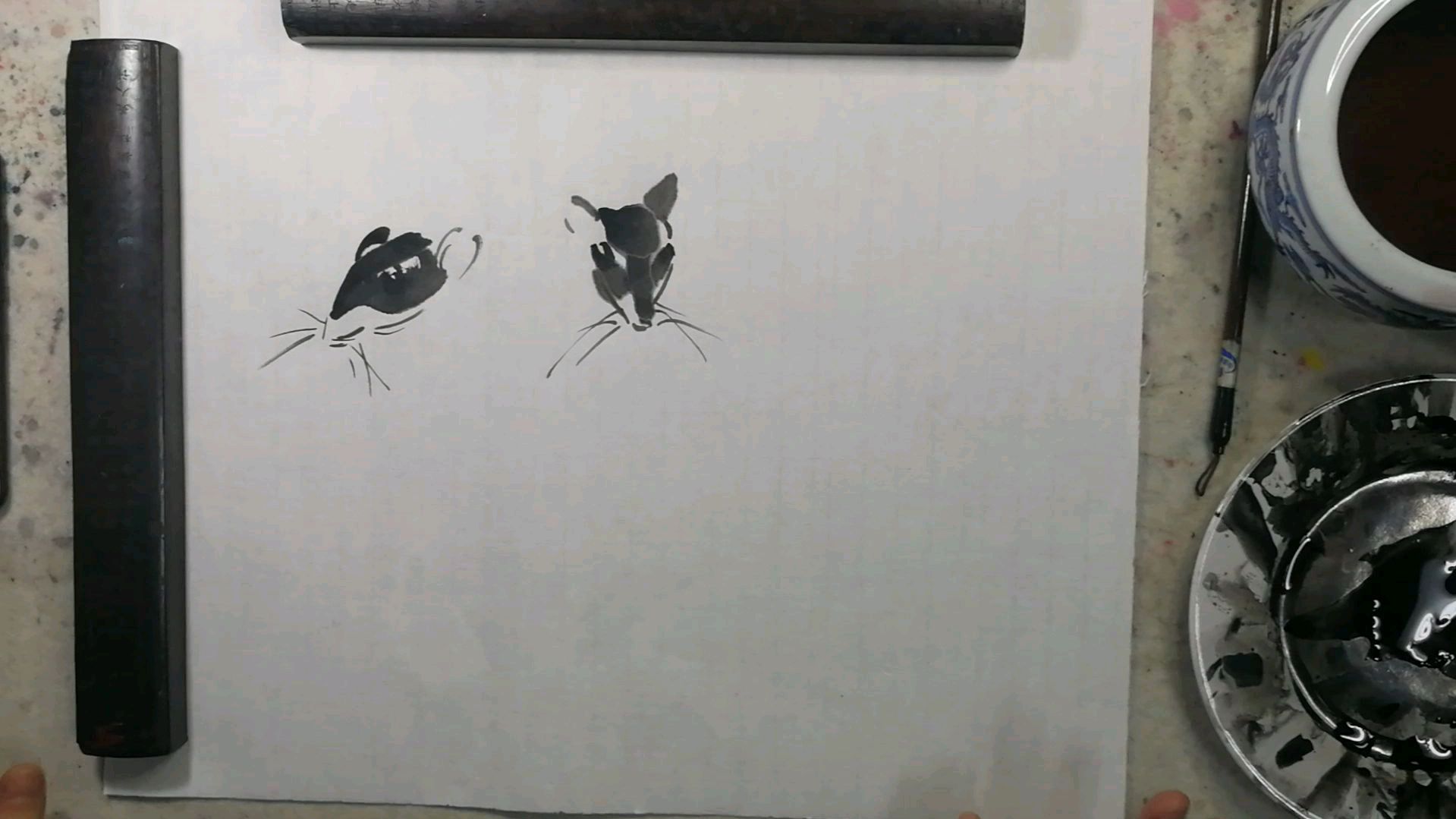 老鼠画法,国画提高。老鼠头画法