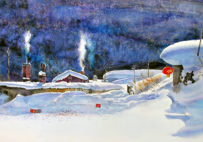 水彩画中"飞白"的运用,少一笔有感不足,多一点又嫌过头