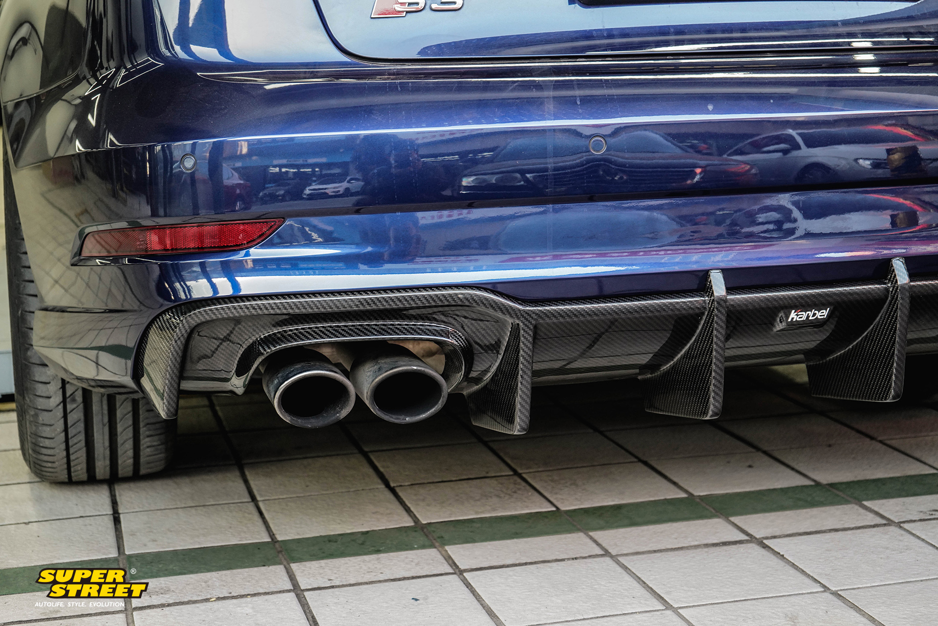 superstreet改装日记 奥迪s3改装卡布尔karbel碳纤维后唇