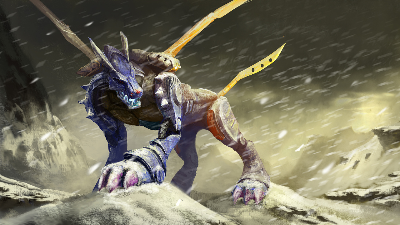 他和亚古兽是初代八人众,仅有的两个能够,进行究极体进化的数码兽.