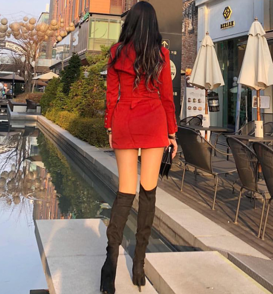 女生身高是硬伤,一双长筒靴,实现你一米八大长腿梦