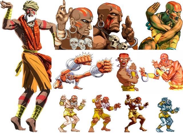 达尔锡是街霸系列中形象变化最大的人物.