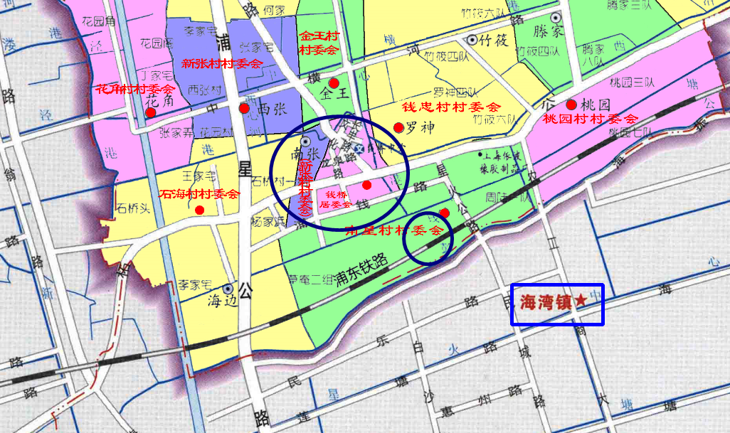 上海浦东铁路的海湾站北侧:正在进行奉贤区的奉柘公路改建工程