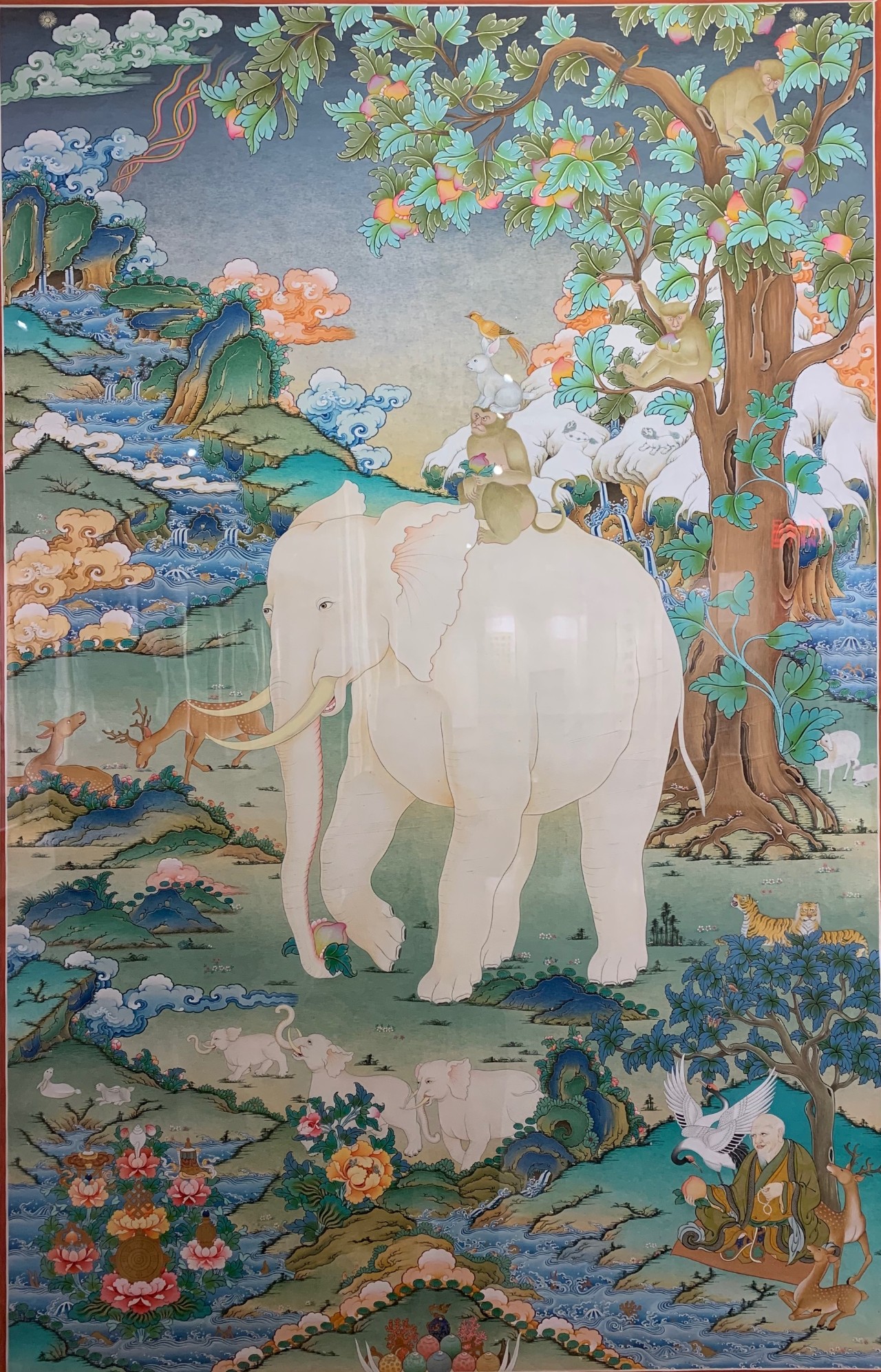 陇原工匠交巴加布向博物馆捐赠《和睦四瑞图》