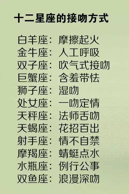 12星座的接吻方式,12星座瘦不了的原因,12星座女的标准体重